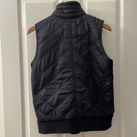 Prana Esla Vest Small Black Quilted Fleece Lined Zip Front Jacket 1962091 $145 - Picture 3 of 8
